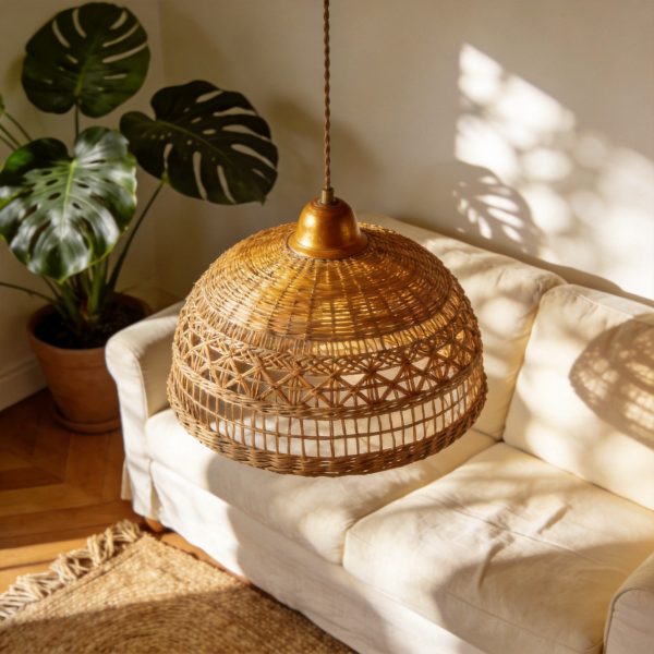 Woven Rattan Pendant Light